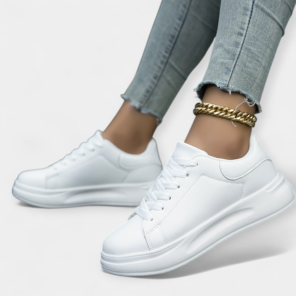 White Leather Sneakers Premium Comfort Orthopaedic Sole