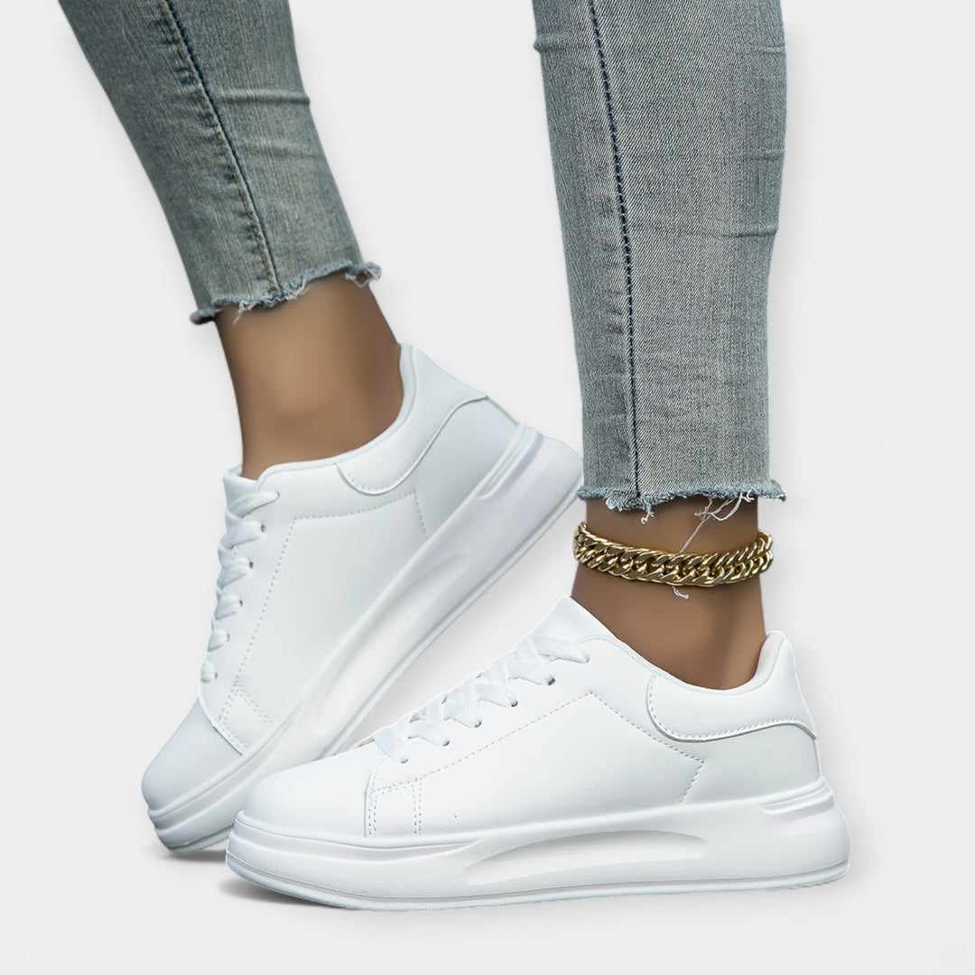 White Leather Sneakers Premium Comfort Orthopaedic Sole
