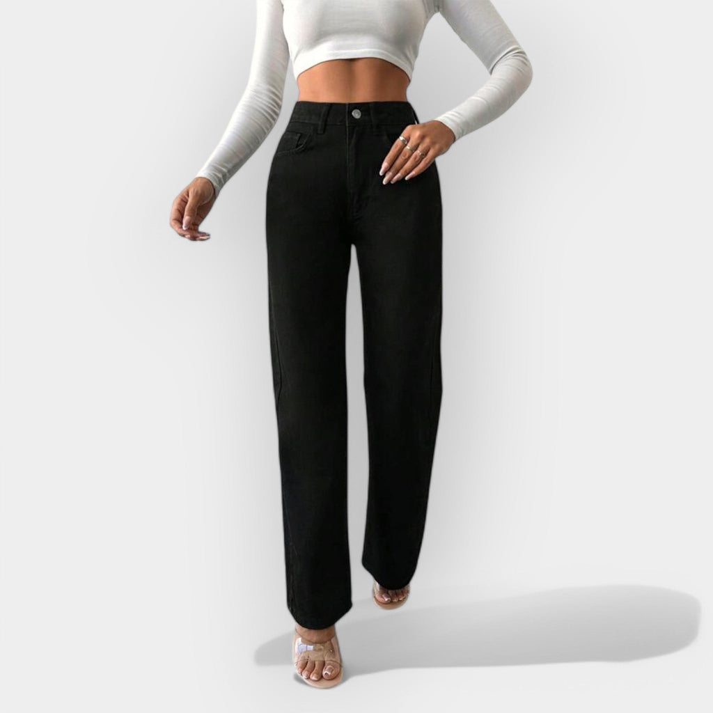 High Waisted Jeans With Wide Leg For A Modern Silhouette