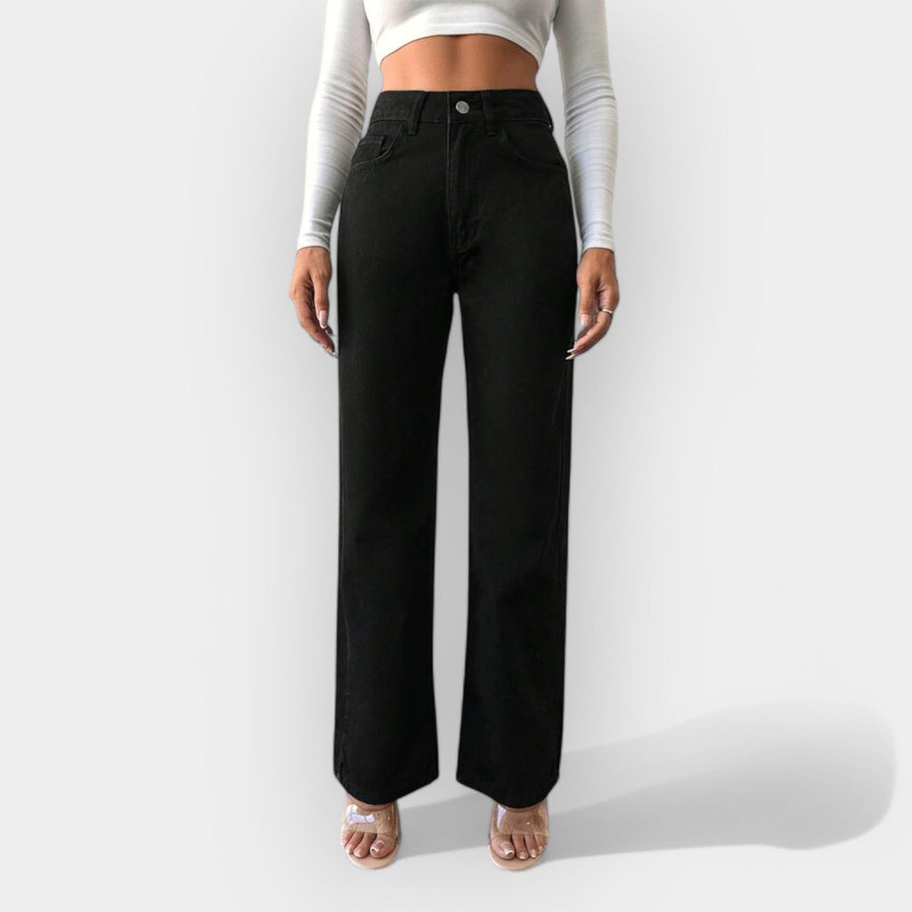 High Waisted Jeans With Wide Leg For A Modern Silhouette