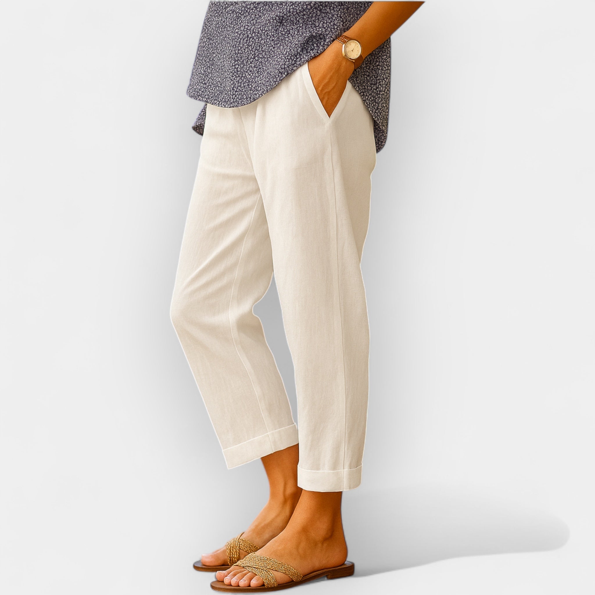 Breathable Linen Summer Trousers With Relaxed Fit For City