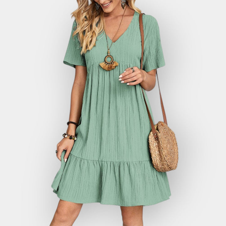 Midi Dress With V Neckline For All Occasions Lightweight