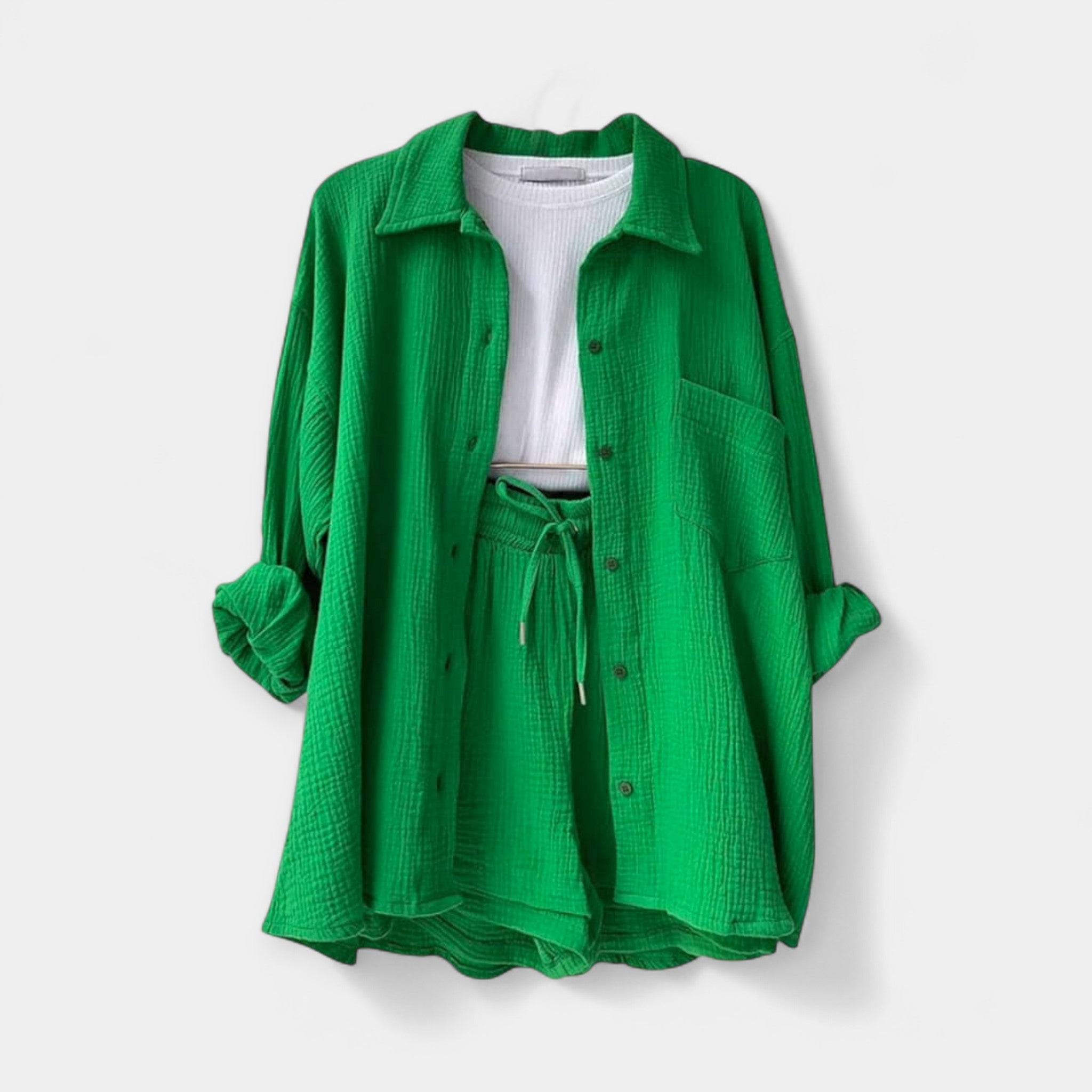 Two Tone Summer Set Top and Shorts in Vibrant Colour