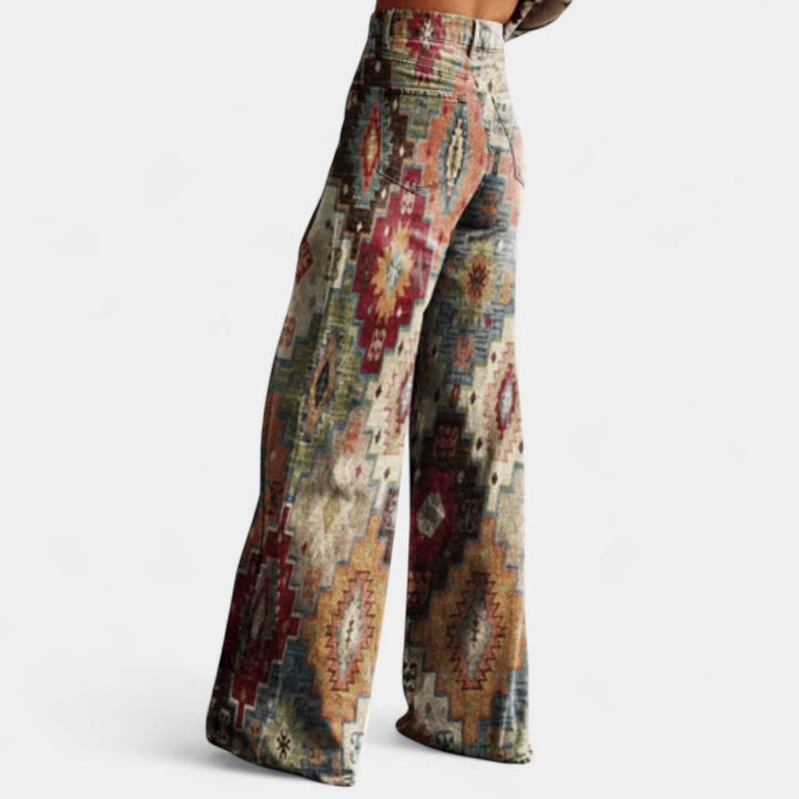 Melina High Waist Wide Leg Trousers In Retro Style