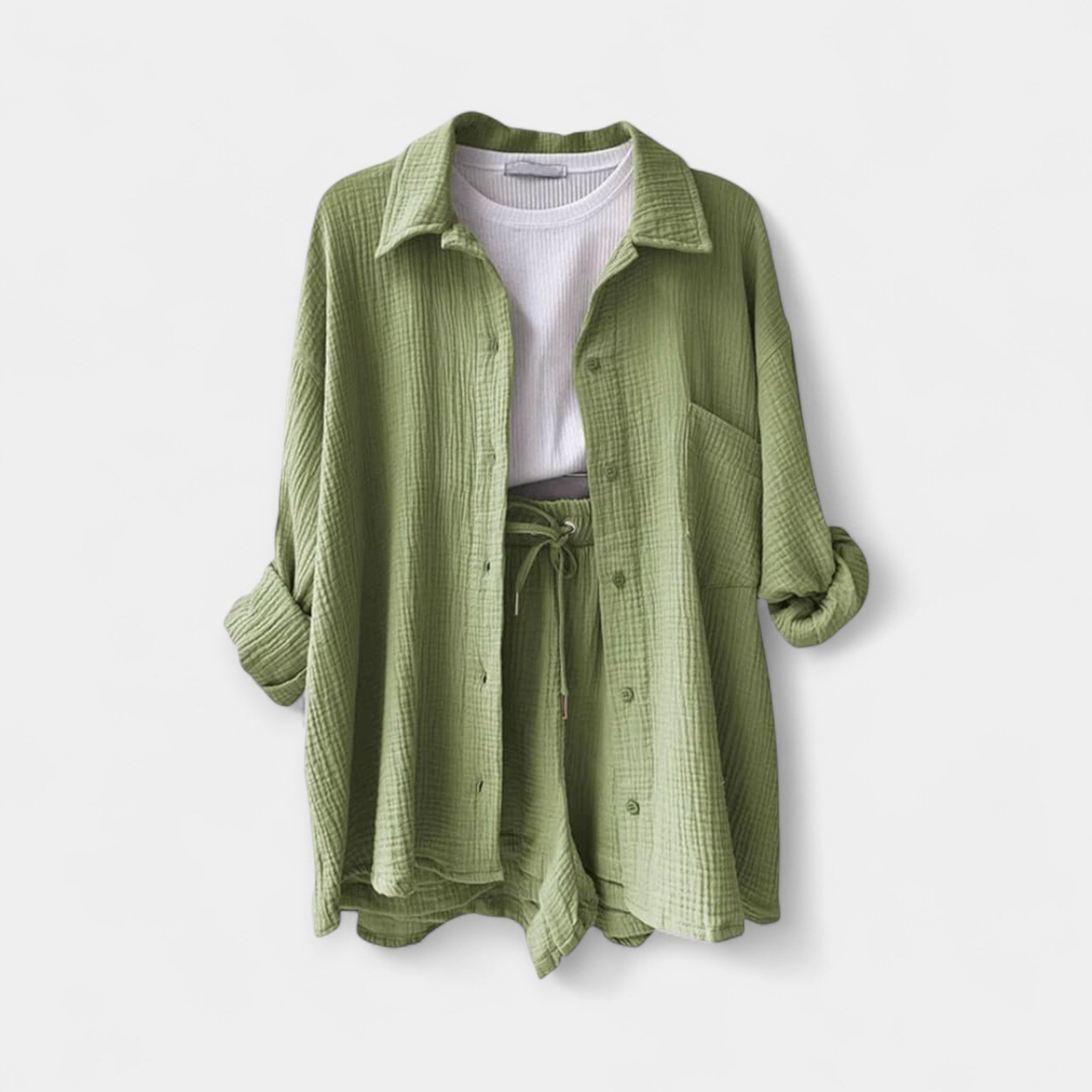 Two Tone Summer Set Top and Shorts in Vibrant Colour