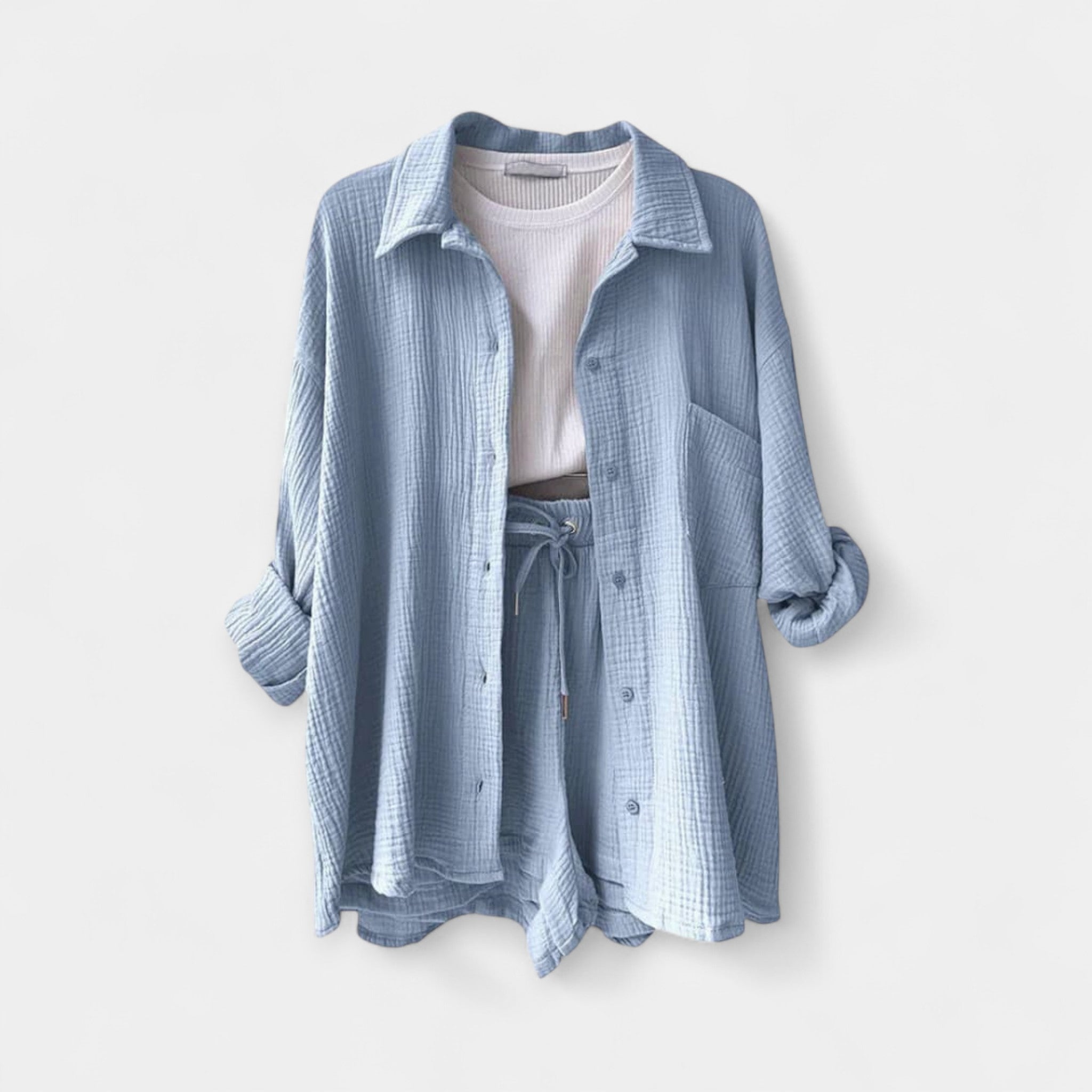 Two Tone Summer Set Top and Shorts in Vibrant Colour