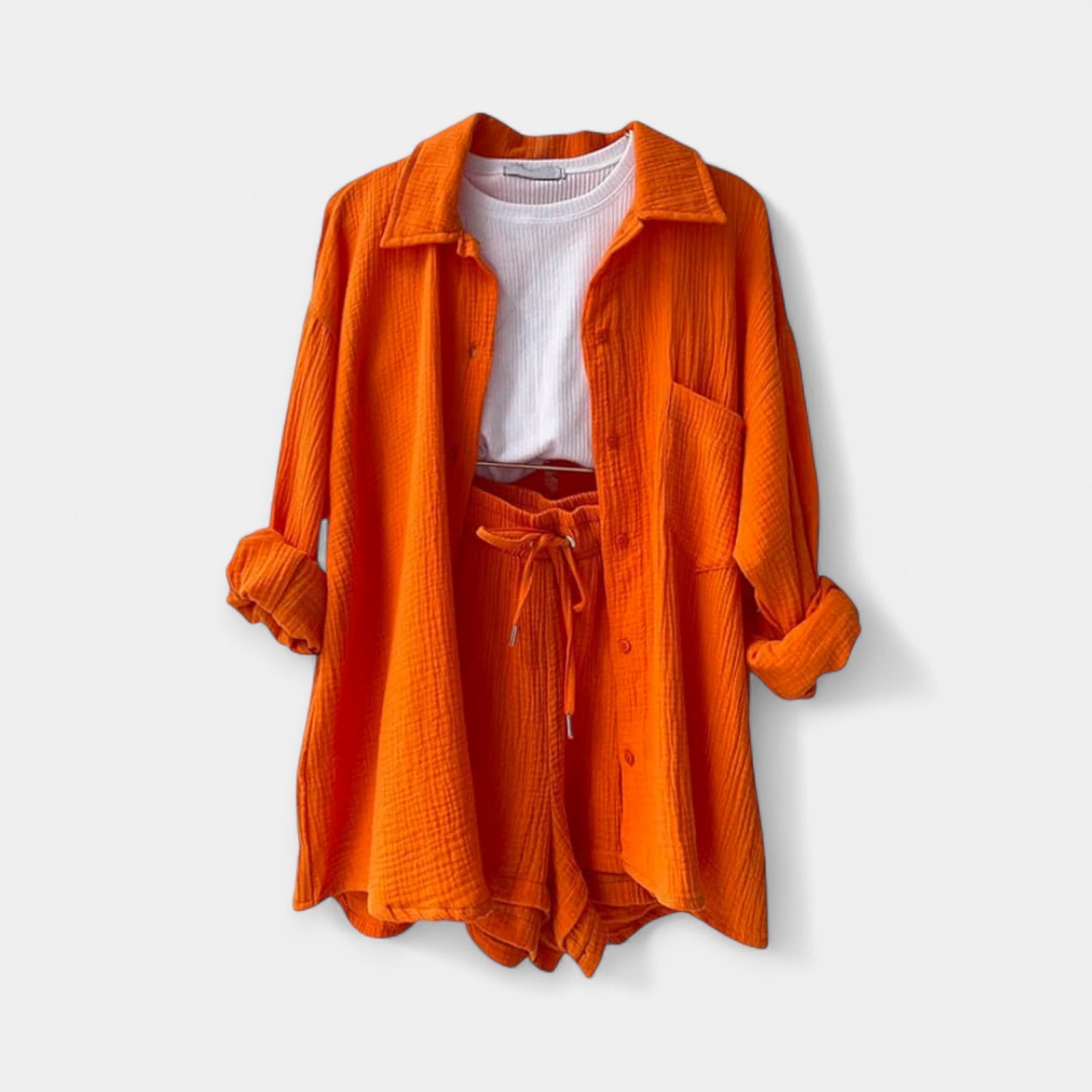 Two Tone Summer Set Top and Shorts in Vibrant Colour