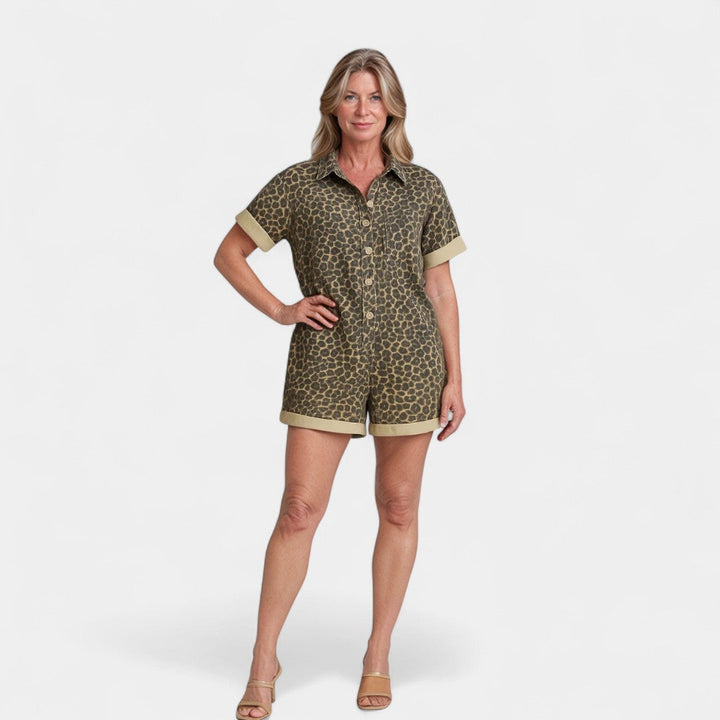 Ekaterina Leopard Print Shirt Dress for Summer Casual Wear