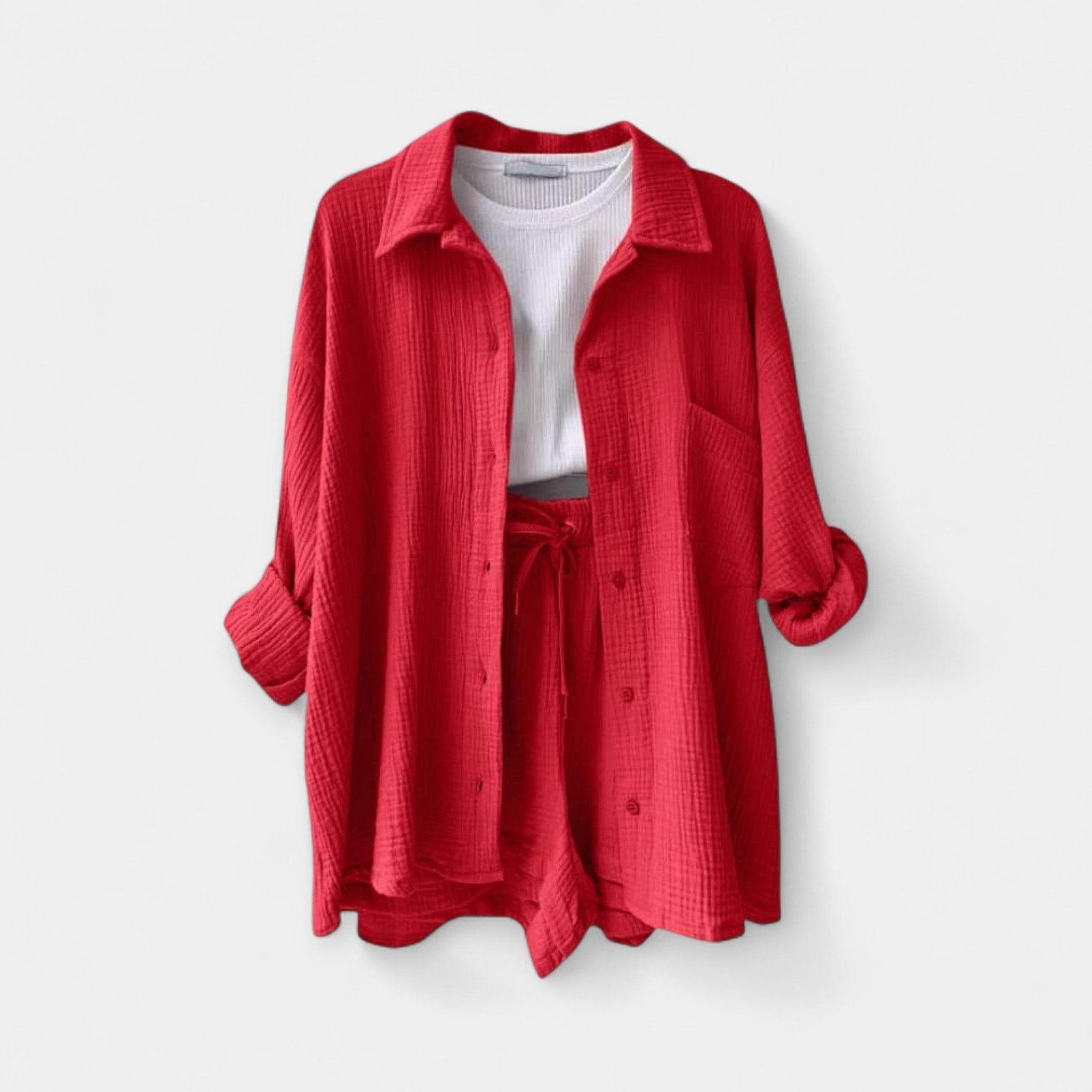 Two Tone Summer Set Top and Shorts in Vibrant Colour