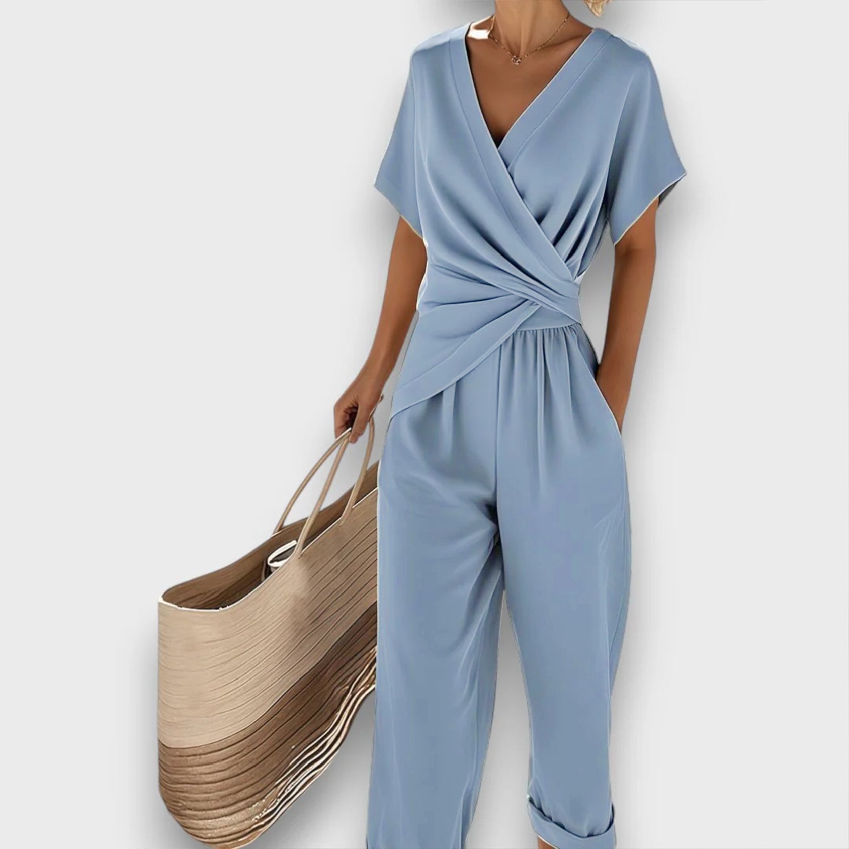 Chara Elegant Jumpsuit With Ruched Detail For Evening Wear