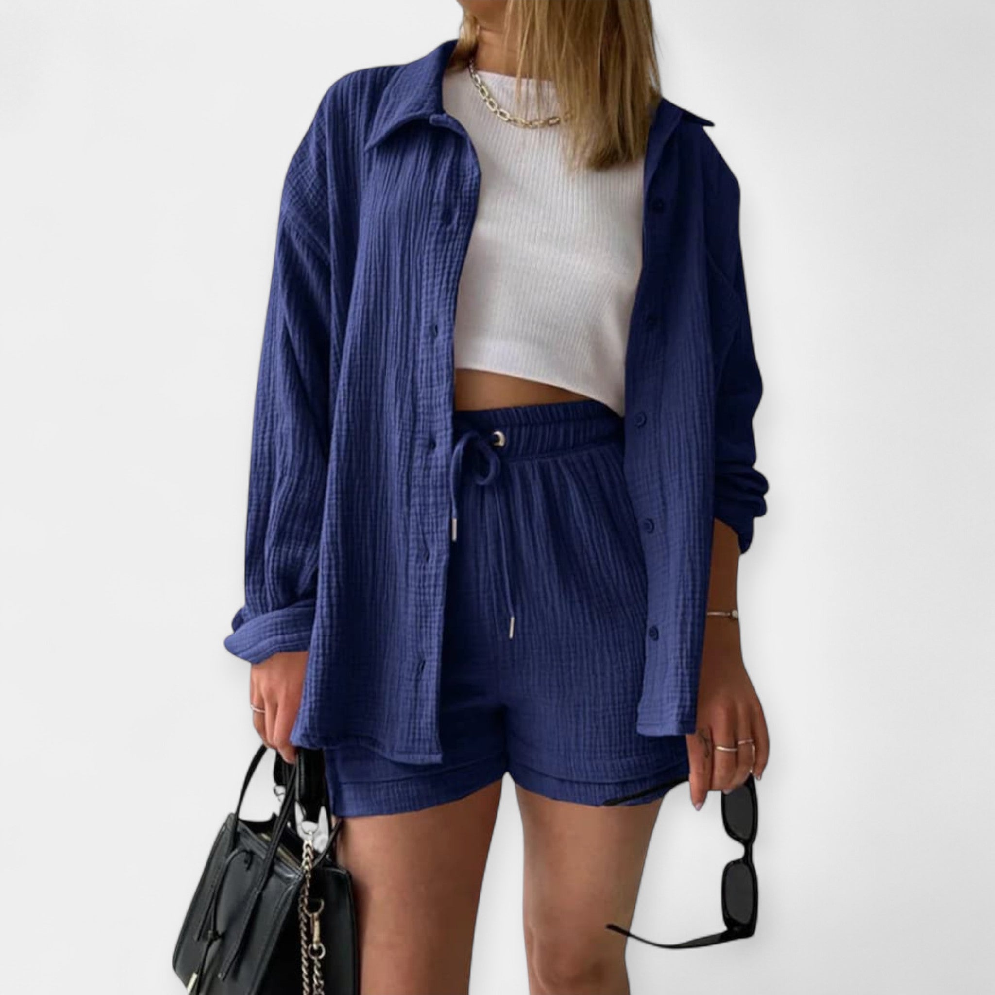 Two Tone Summer Set Top and Shorts in Vibrant Colour