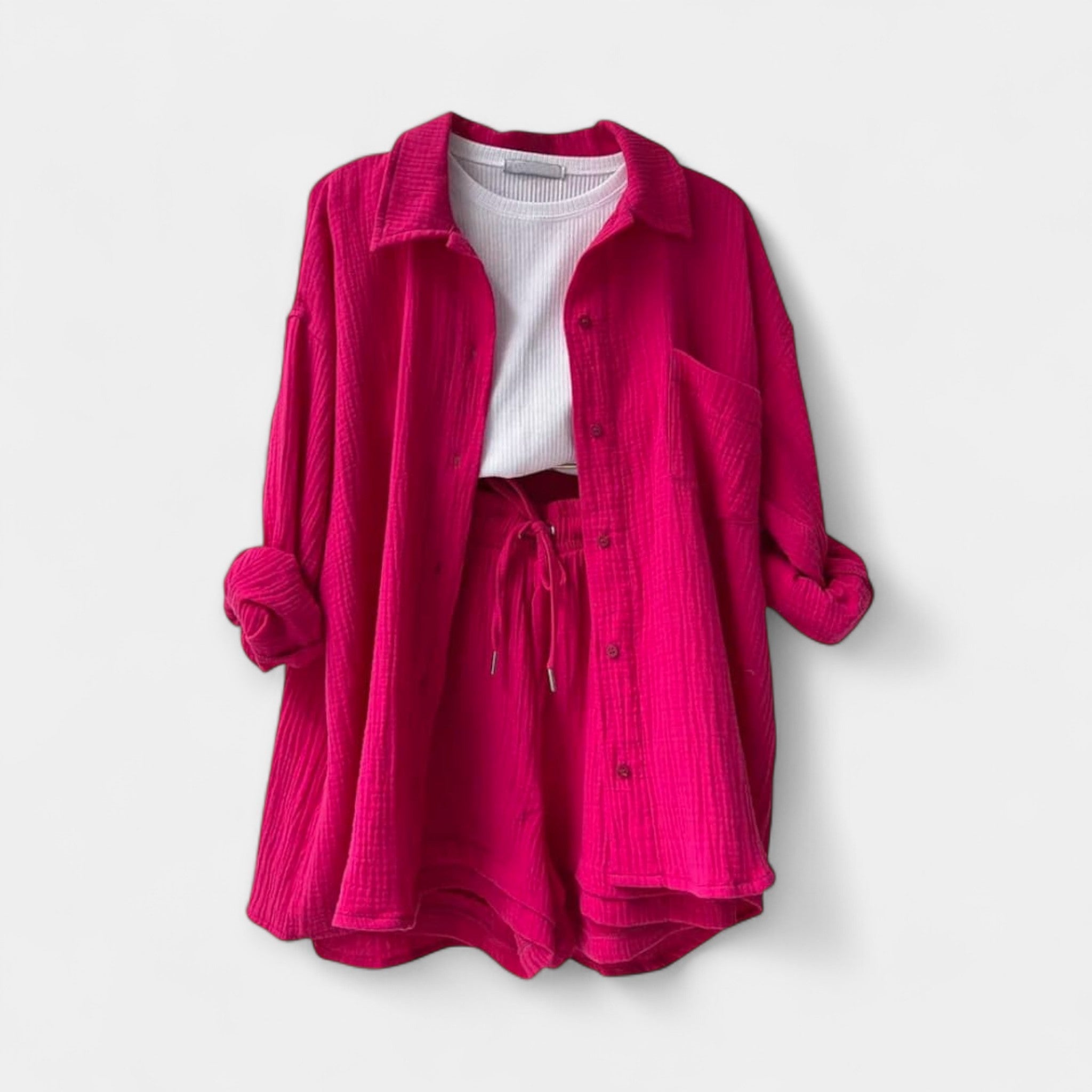 Two Tone Summer Set Top and Shorts in Vibrant Colour