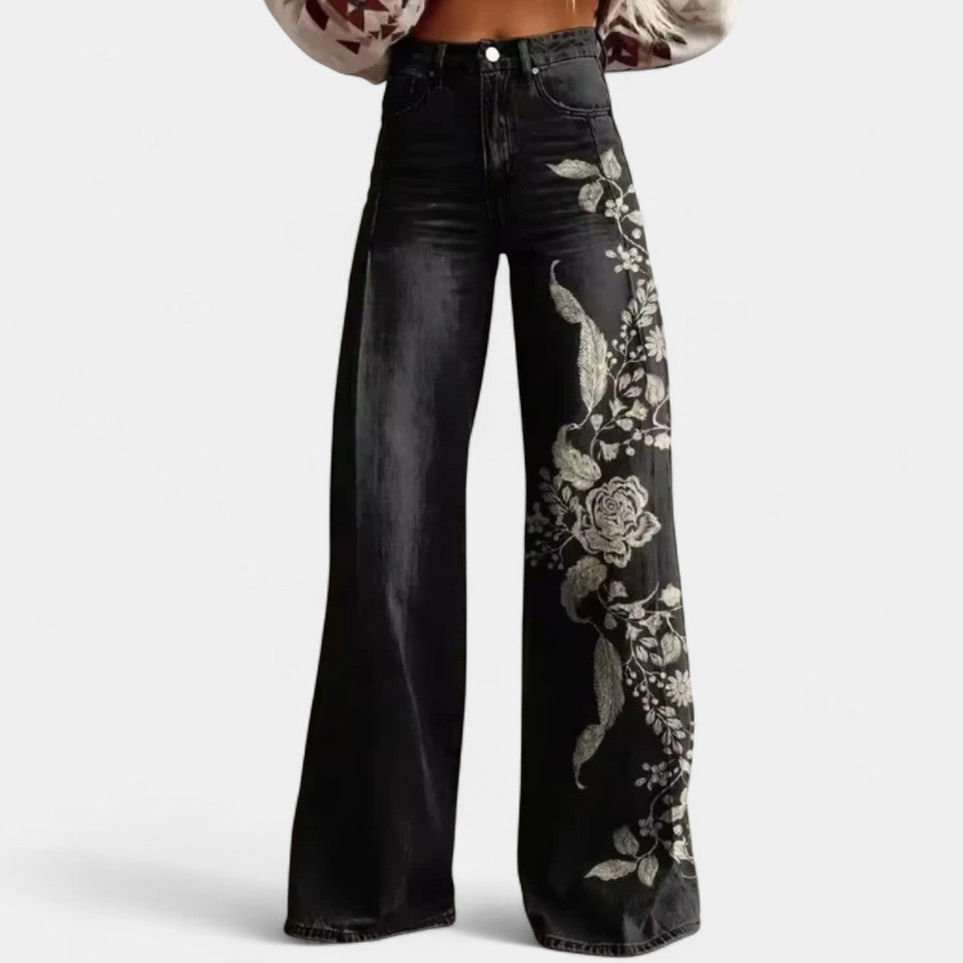 Melina High Waist Wide Leg Trousers In Retro Style