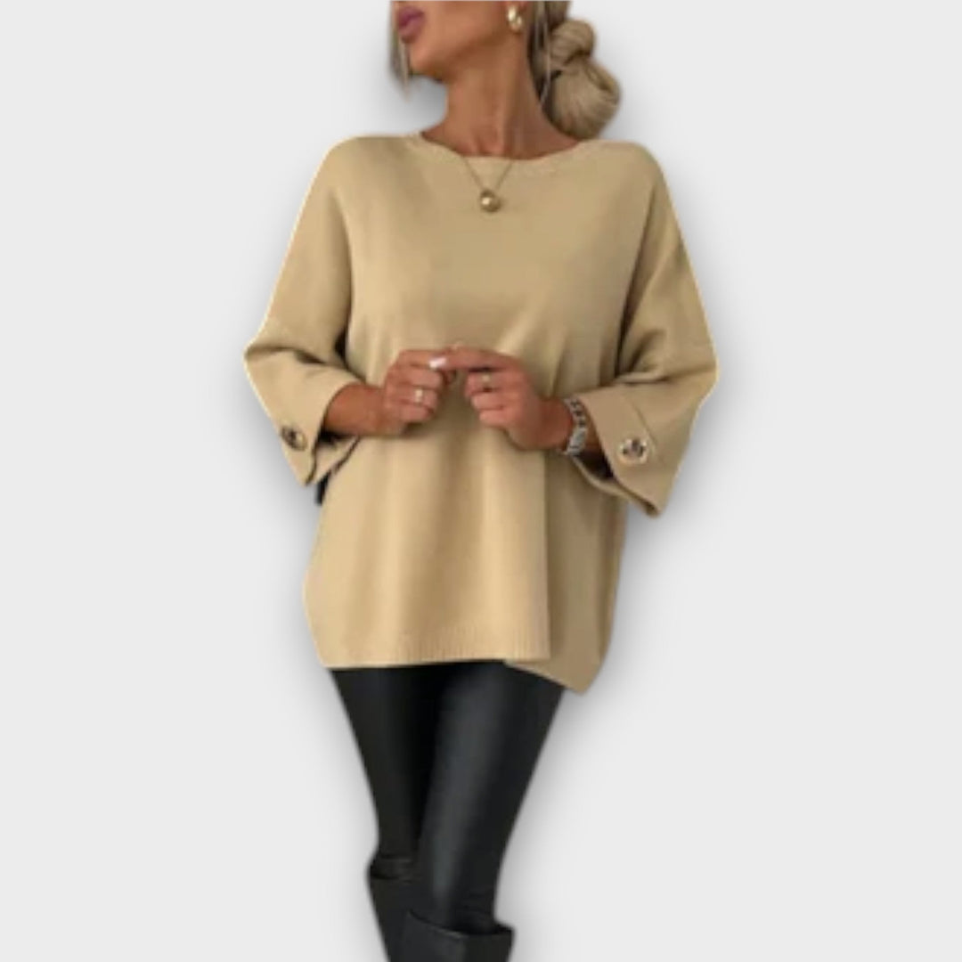 Isabella Elegant Knitted Blouse in Soft Wool Blend
