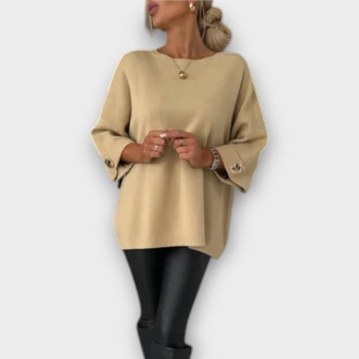 Isabella Elegant Knitted Blouse in Soft Wool Blend