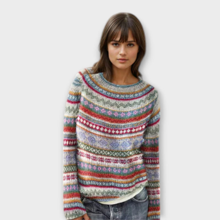 Manonin Casual Cosy Striped Jumper For Women Winter Wear
