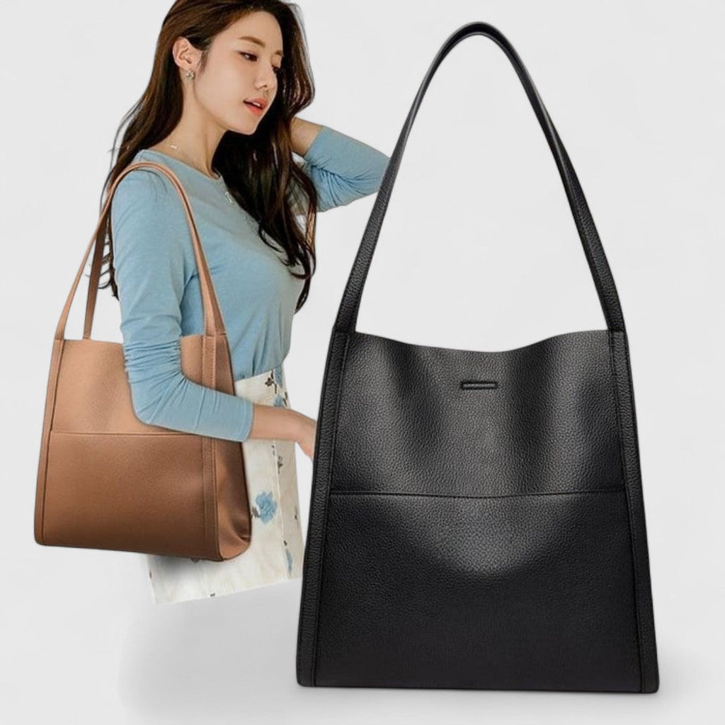 Plousia Leather Shoulder Bag Minimalist Elegant Design