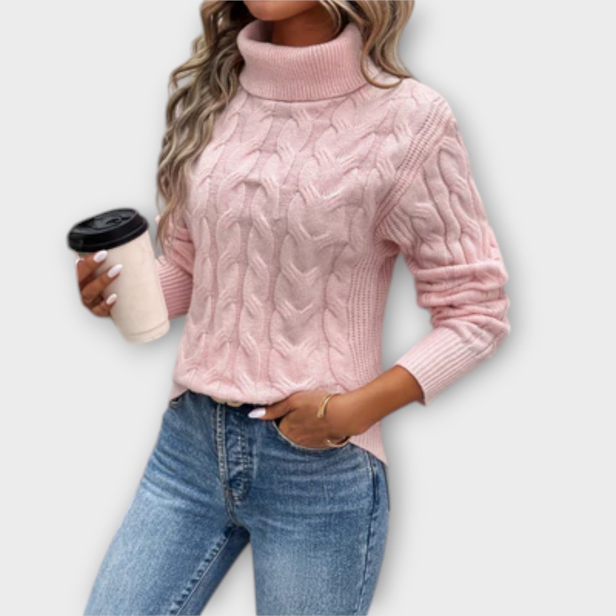 Amelia Elegant Rollneck Knit Jumper For Cold Weather