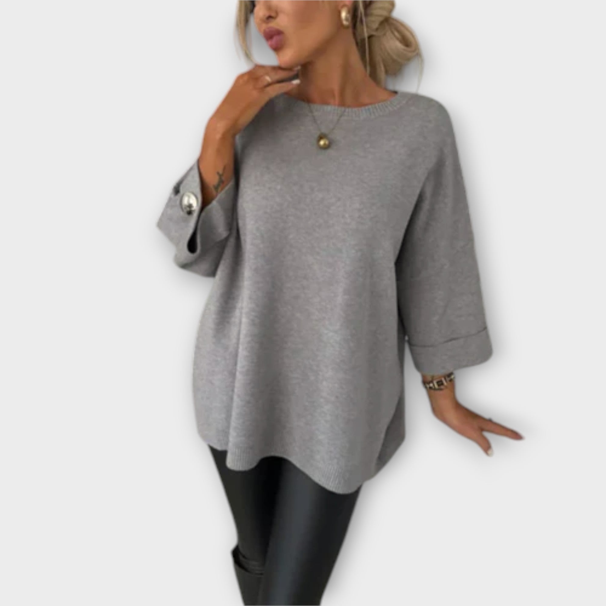 Isabella Elegant Knitted Blouse in Soft Wool Blend