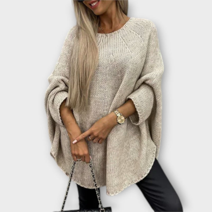 Isabelle Cable Knit Jumper With Round Neck For Women