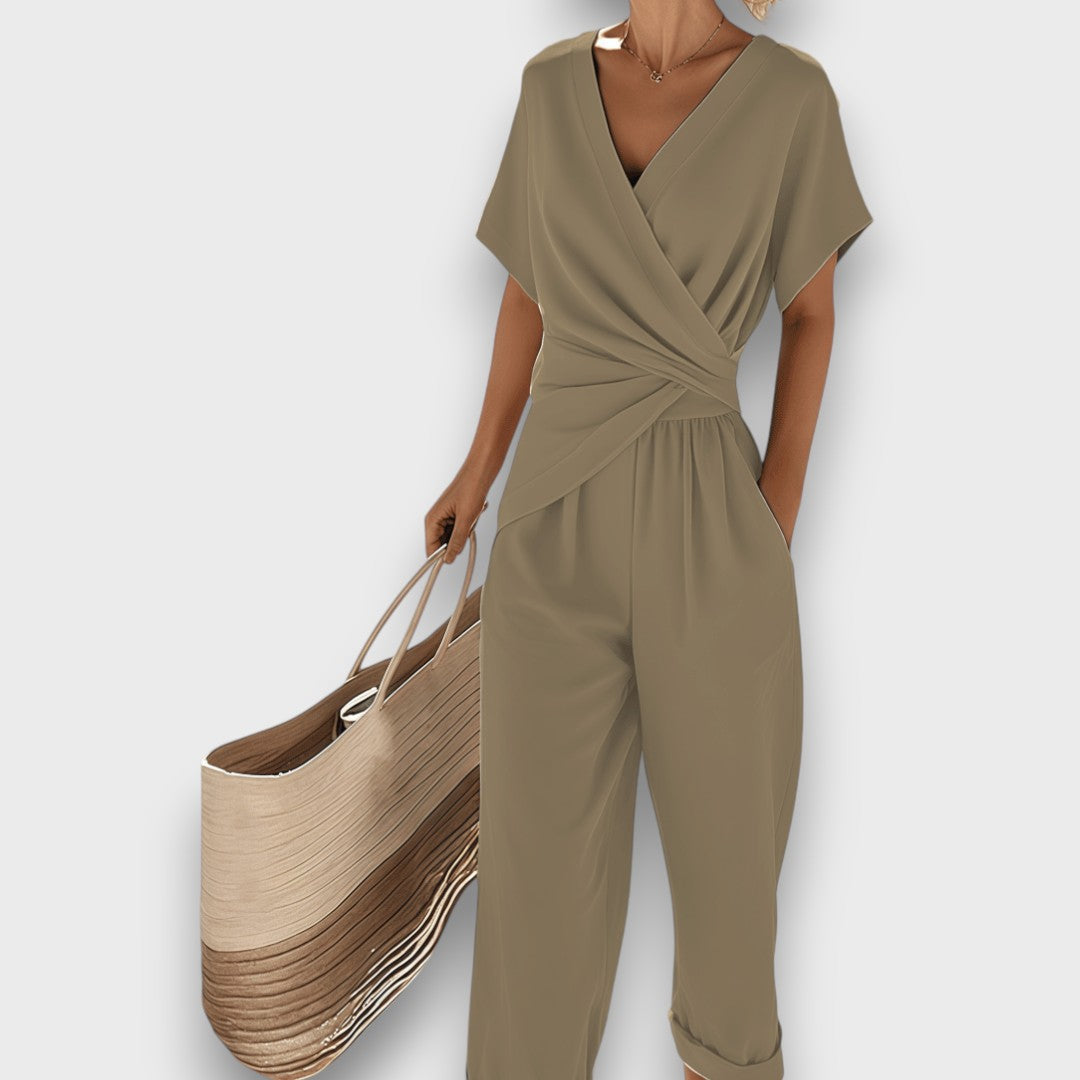 Chara Elegant Jumpsuit With Ruched Detail For Evening Wear