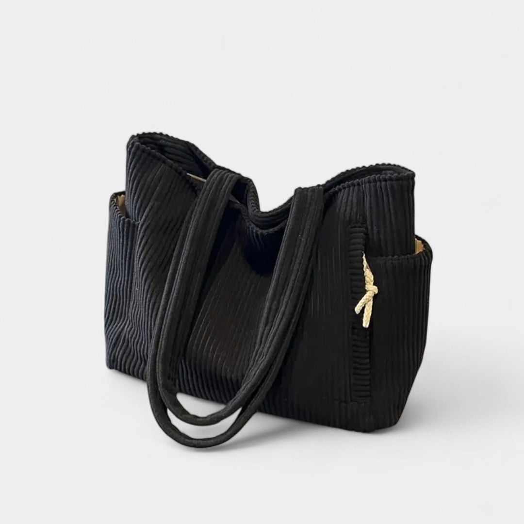 Danai Striped Shoulder Bag With Elegant Drawstring