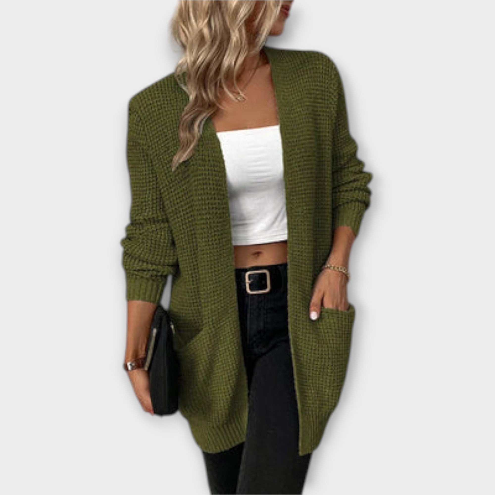 Nancy Casual Knit Cardigan With Pockets For Everyday Wear