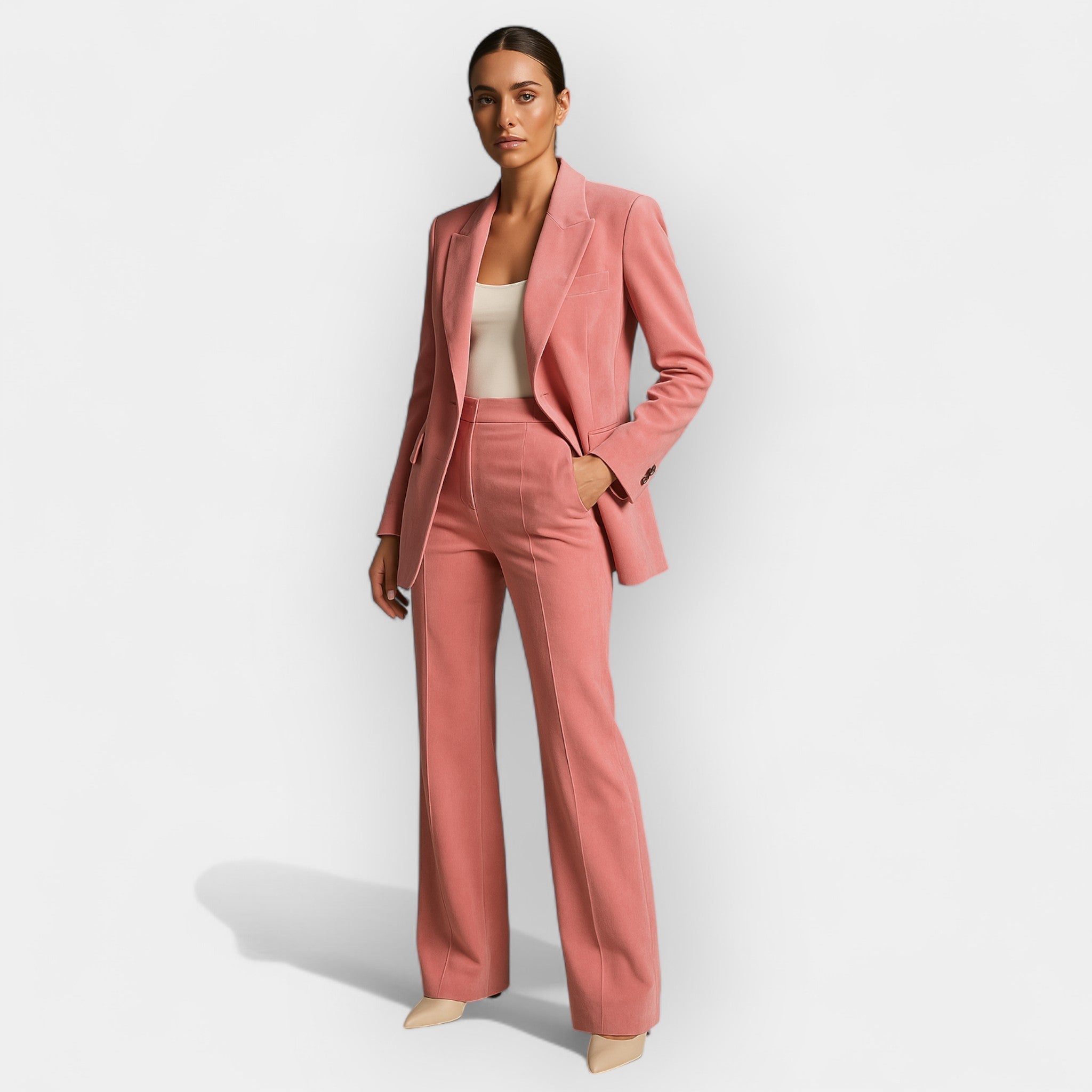 Timeless Coat And Trouser Suit Set For Office Elegance