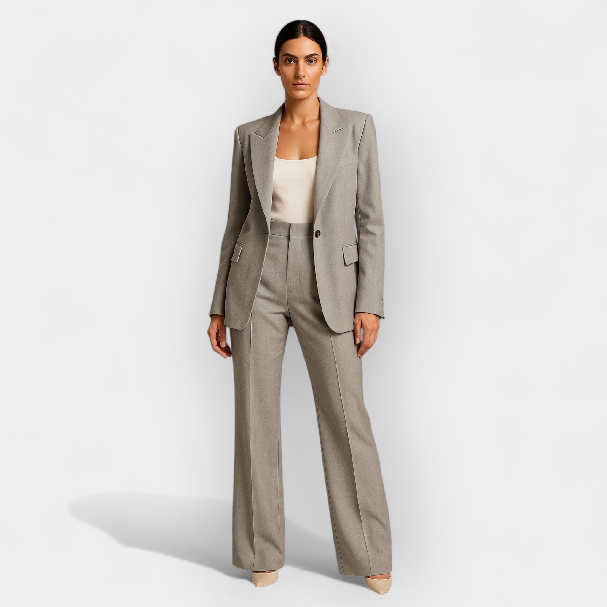 Timeless Coat And Trouser Suit Set For Office Elegance