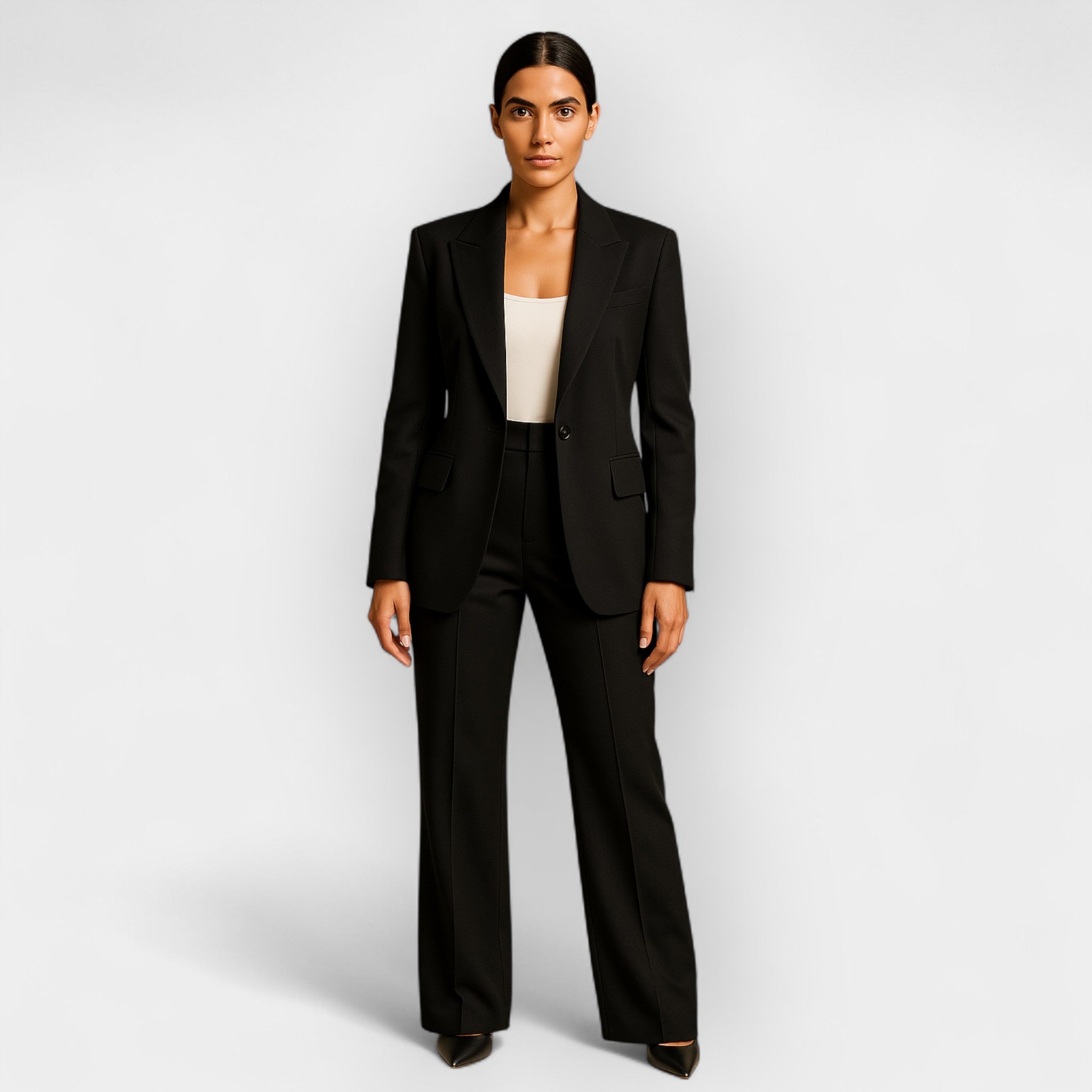 Timeless Coat And Trouser Suit Set For Office Elegance