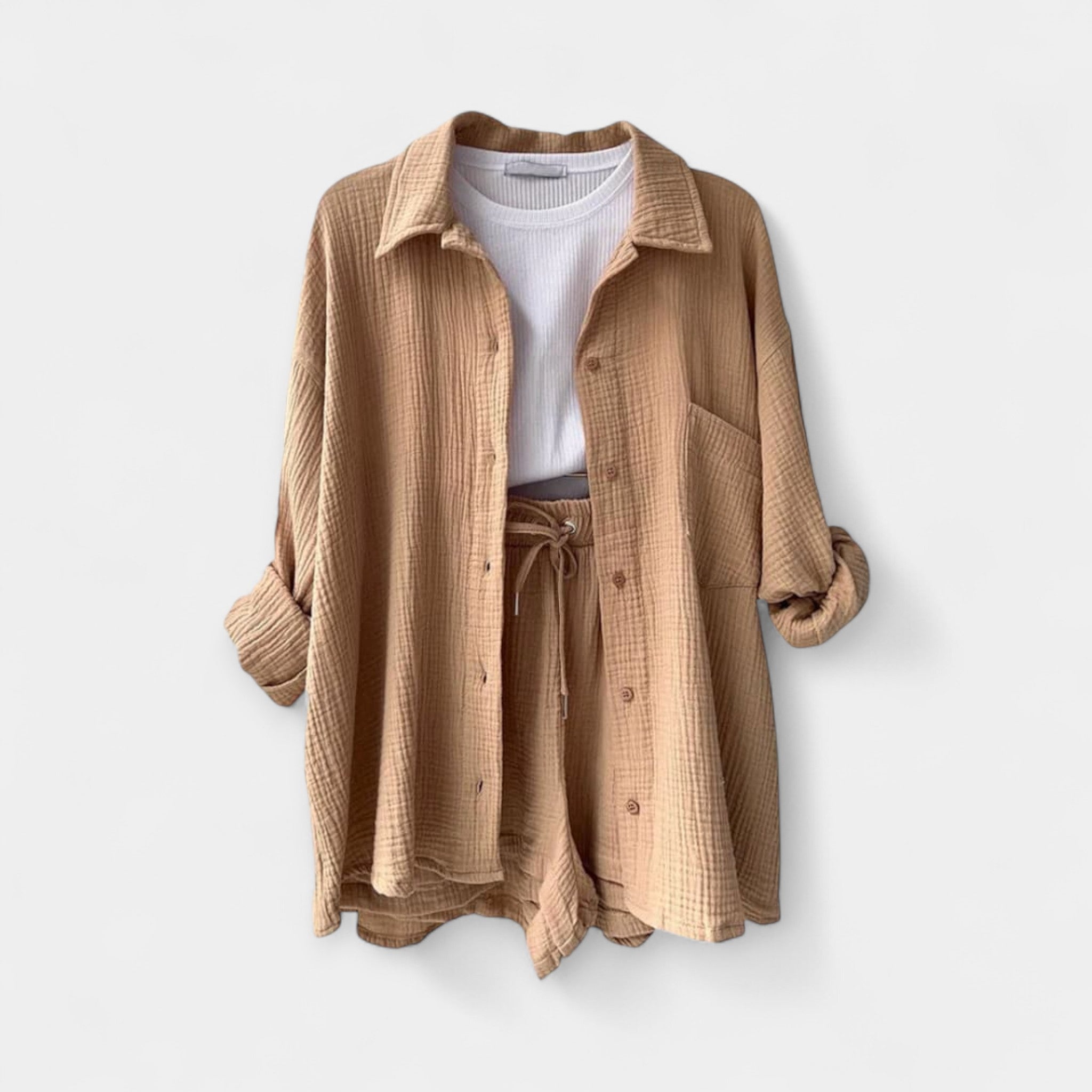 Two Tone Summer Set Top and Shorts in Vibrant Colour