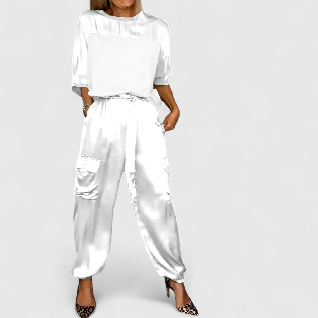 Artemis Satin Suit With Semi Gloss Finish And Refined Style