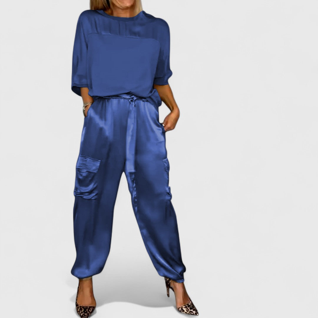 Artemis Satin Suit With Semi Gloss Finish And Refined Style