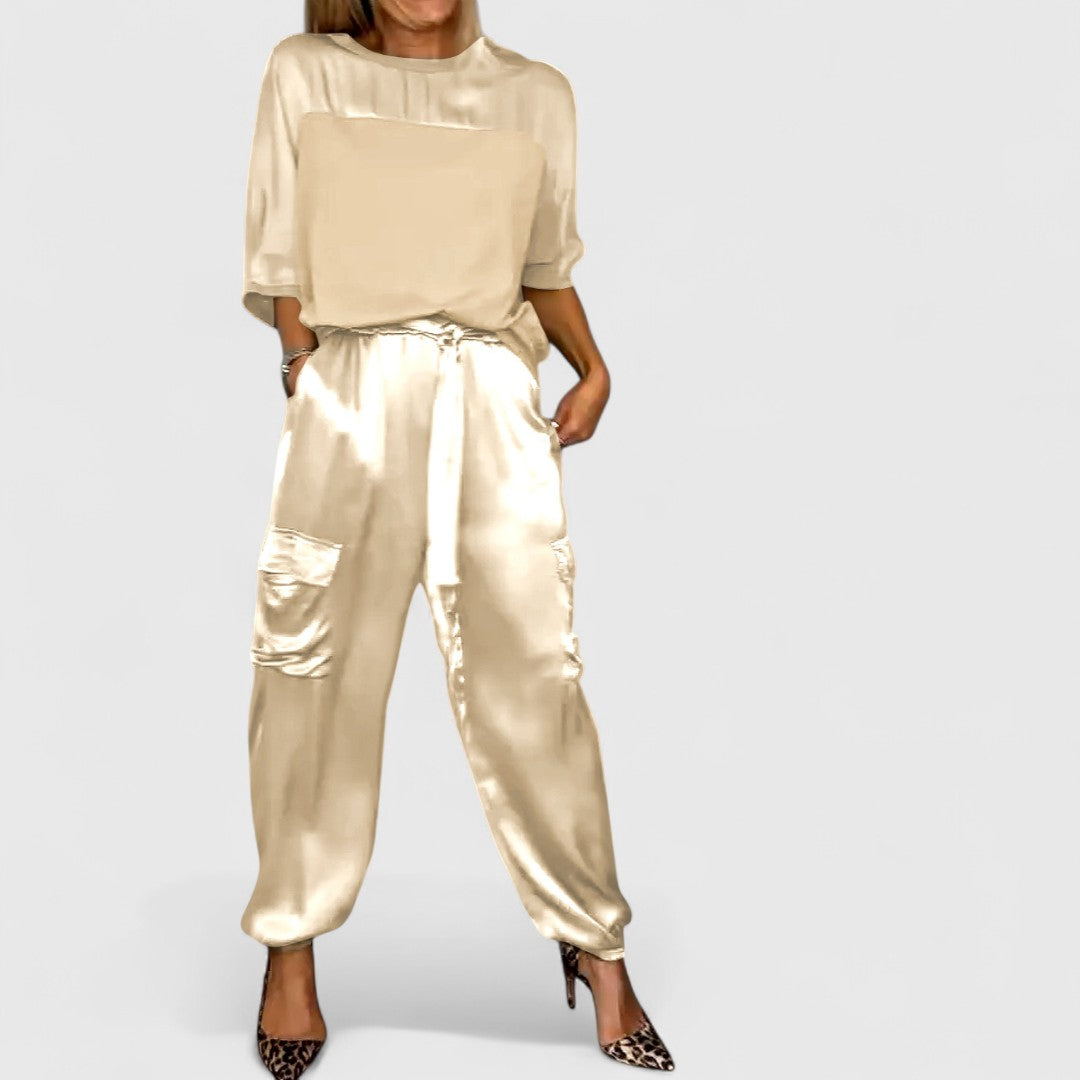 Artemis Satin Suit With Semi Gloss Finish And Refined Style