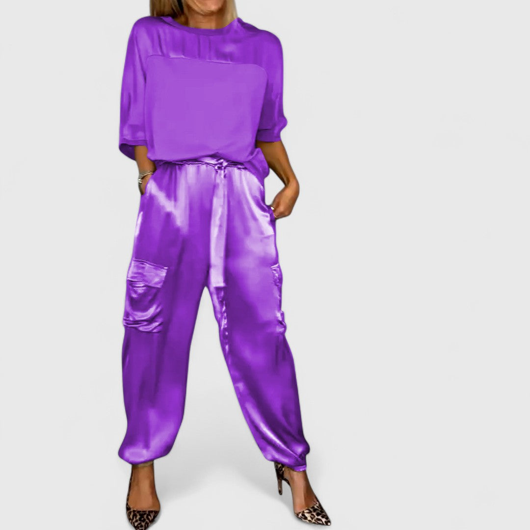 Artemis Satin Suit With Semi Gloss Finish And Refined Style