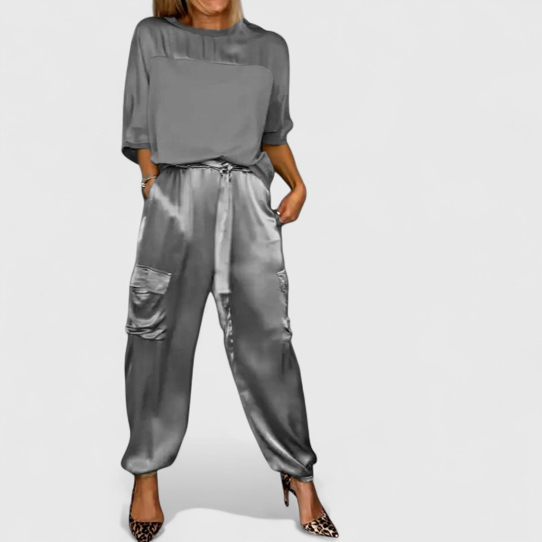 Artemis Satin Suit With Semi Gloss Finish And Refined Style