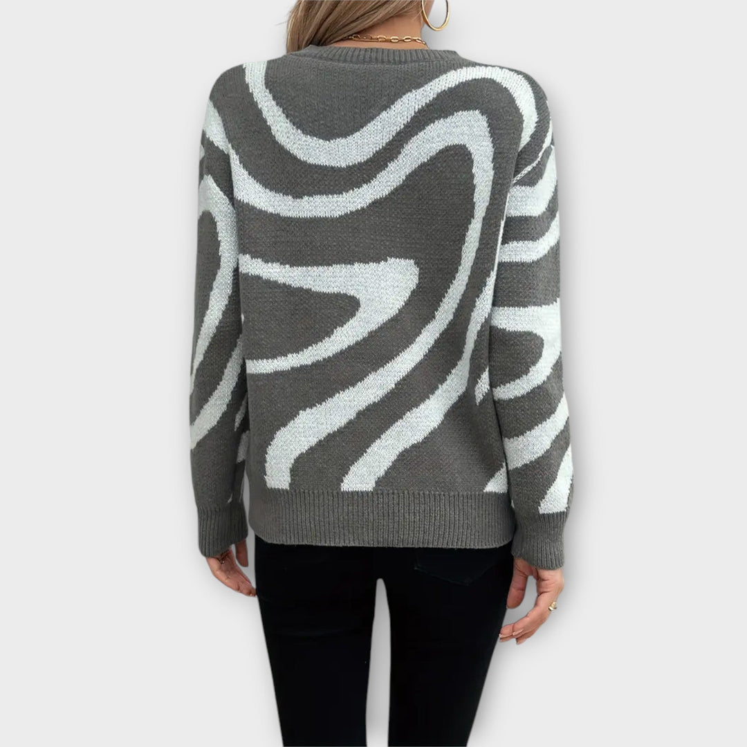 Larissa Cozy Knit Jumper With Floral Sleeve Details