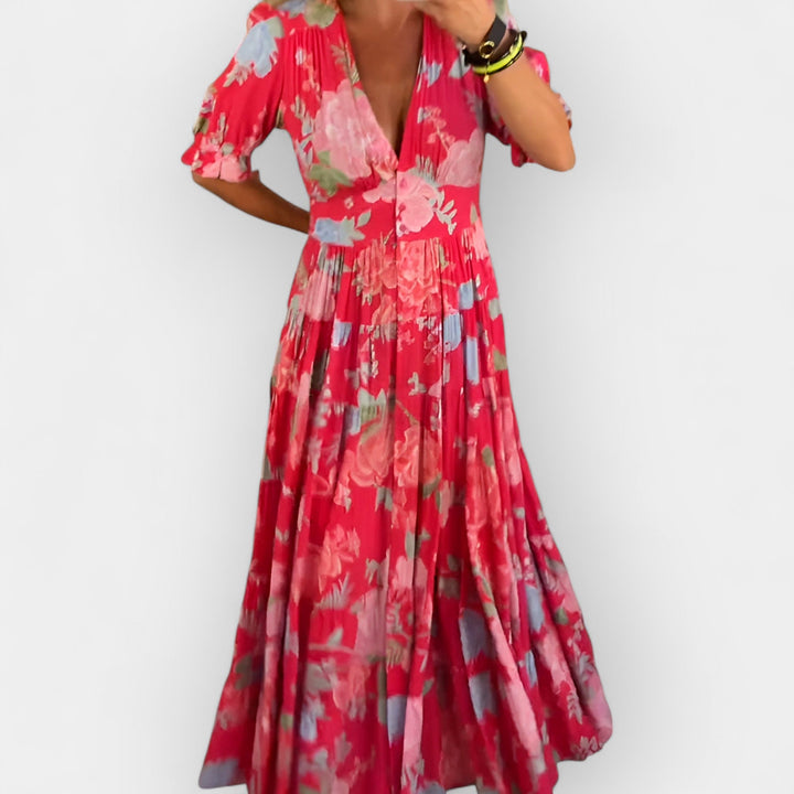 Airy Floral Dress With Pockets For Summer Daywear Everyday