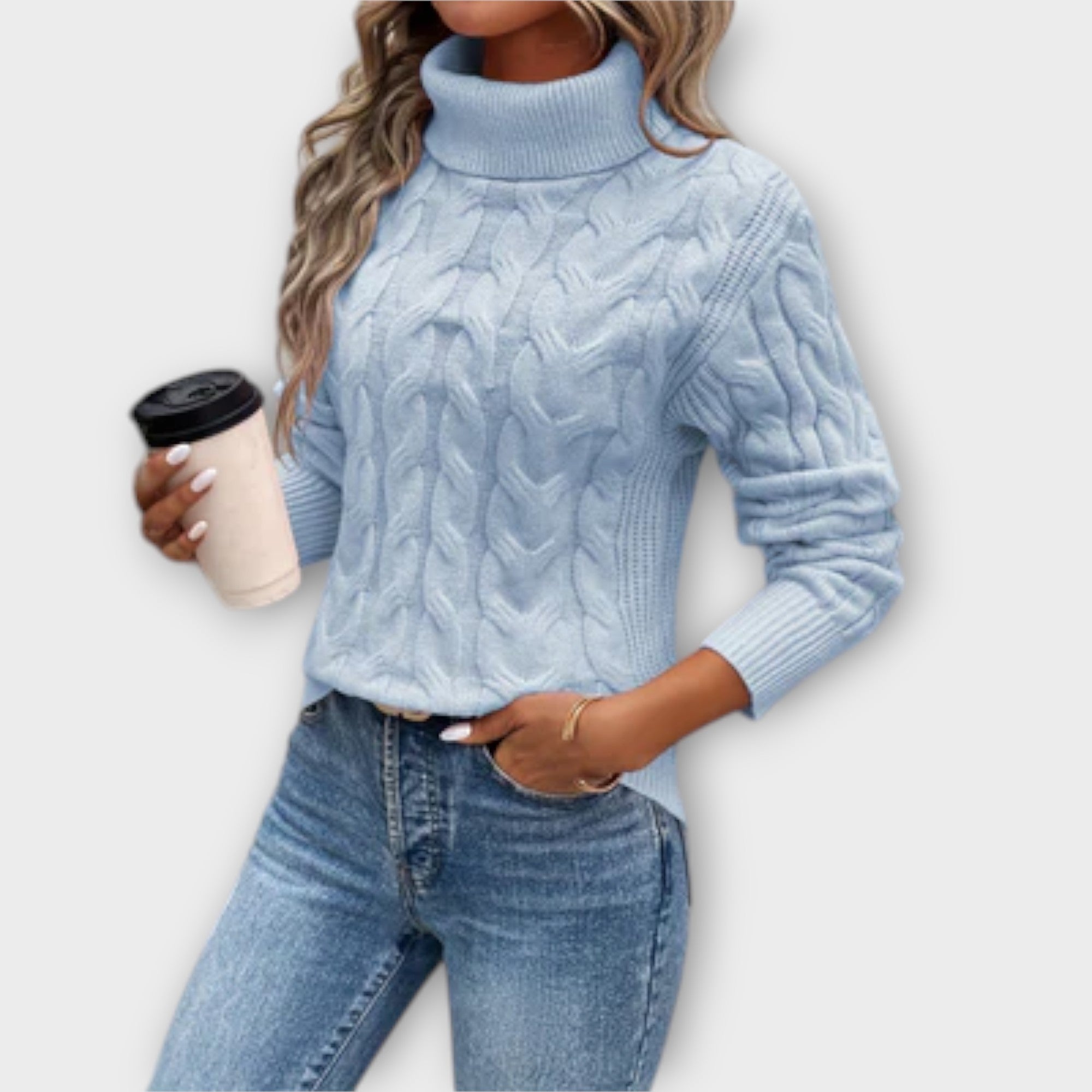 Amelia Elegant Rollneck Knit Jumper For Cold Weather