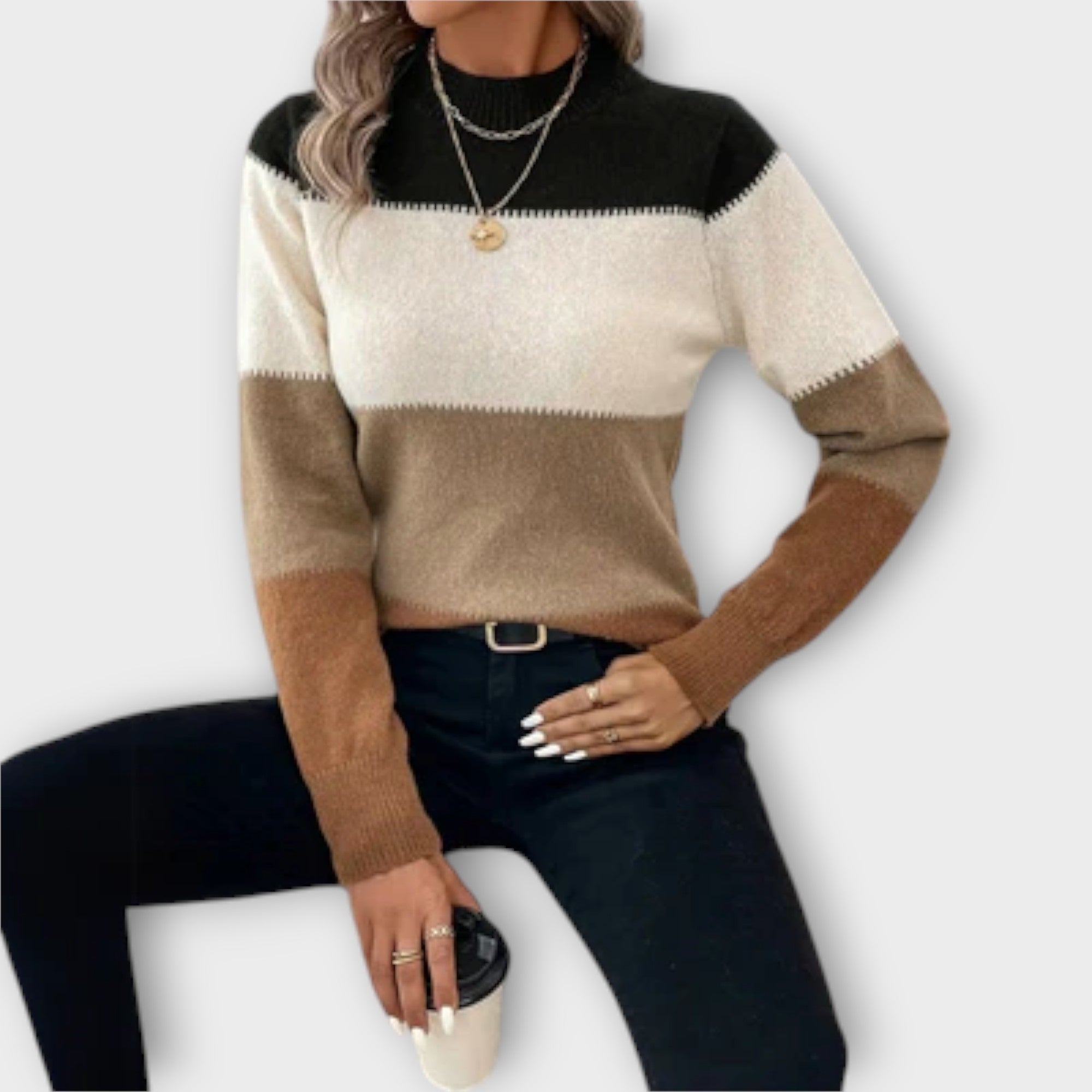 Elina Striped Jumper With Classic Comfort Fit For Everyday
