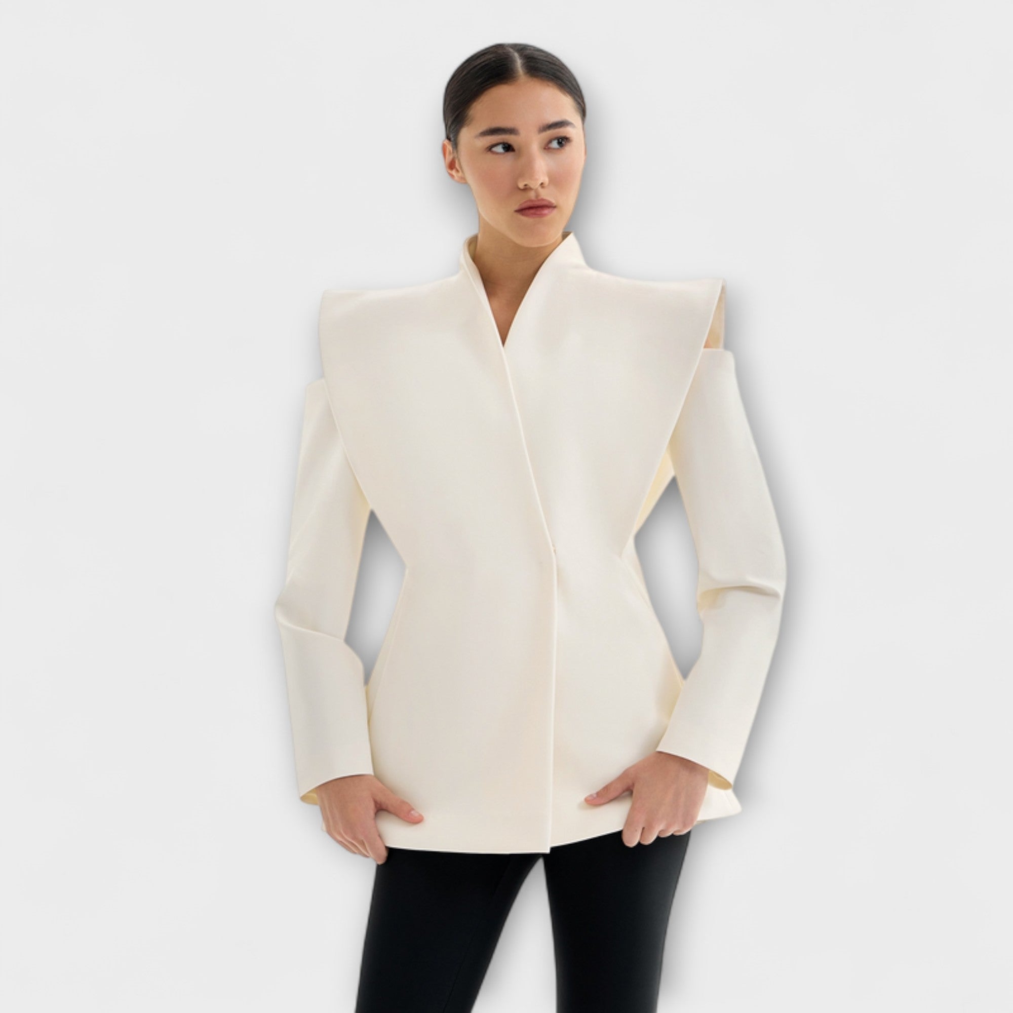 Valeria Sculptural Shoulder Blazer Statement Moments