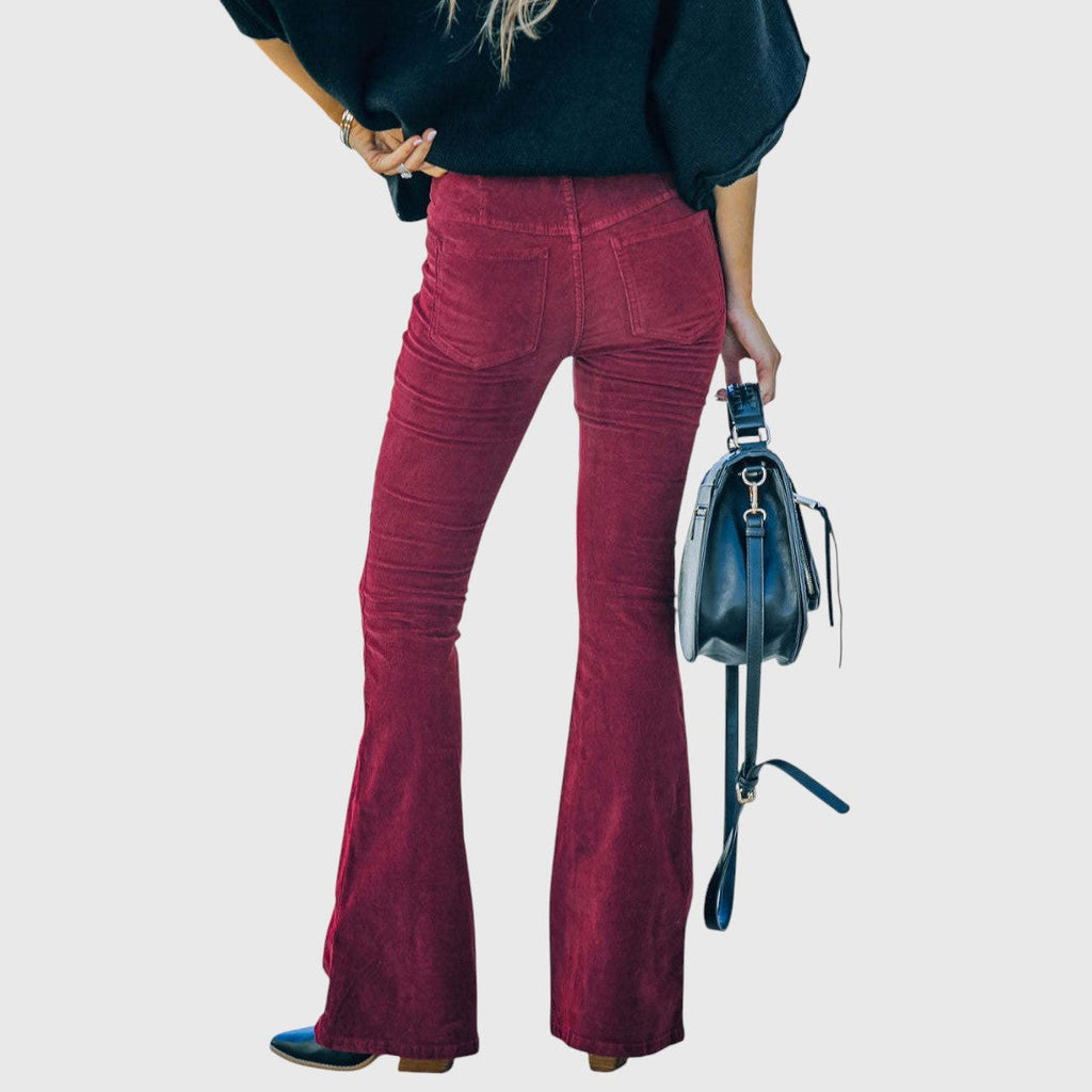 Eleonora Corduroy Flared Trousers With All Day Comfort