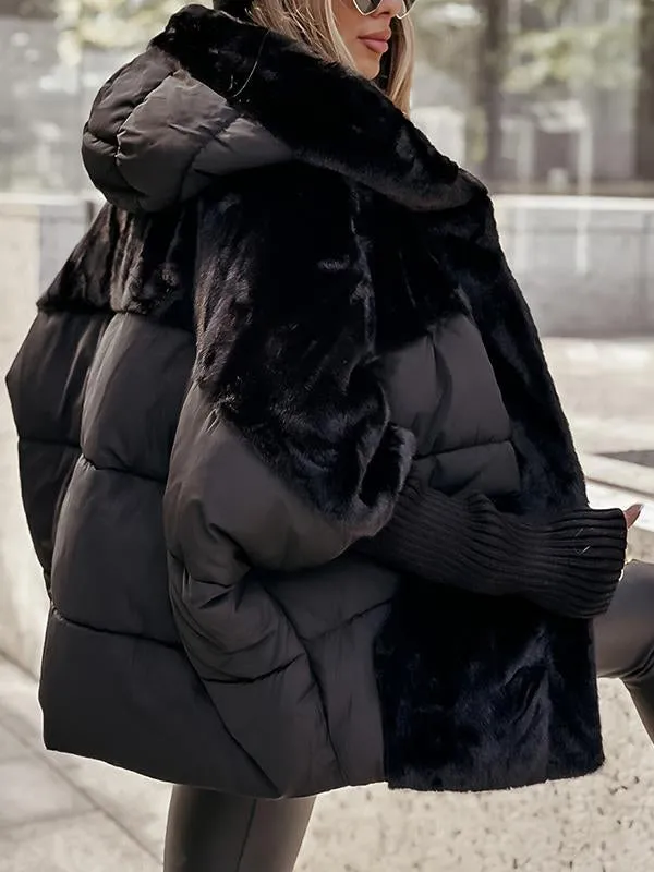 Ava Elegant Puffer Jacket With Teddy Mix For Winter Warmth