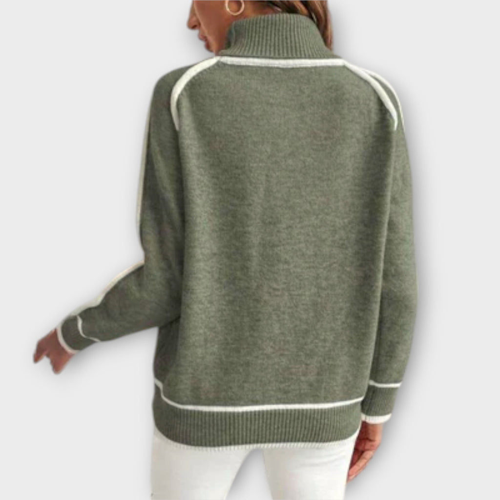 Christine Luxurious Olive Green Knit Jumper For Women