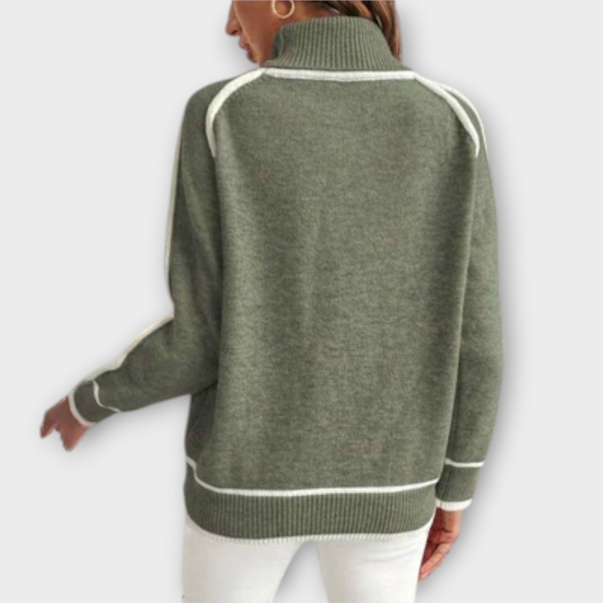 Christine Luxurious Olive Green Knit Jumper For Women