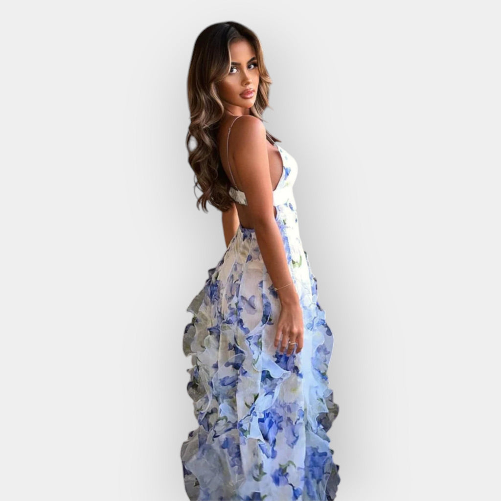 Floral Maxi Dress With Ruffles For Stylish Summer Evenings