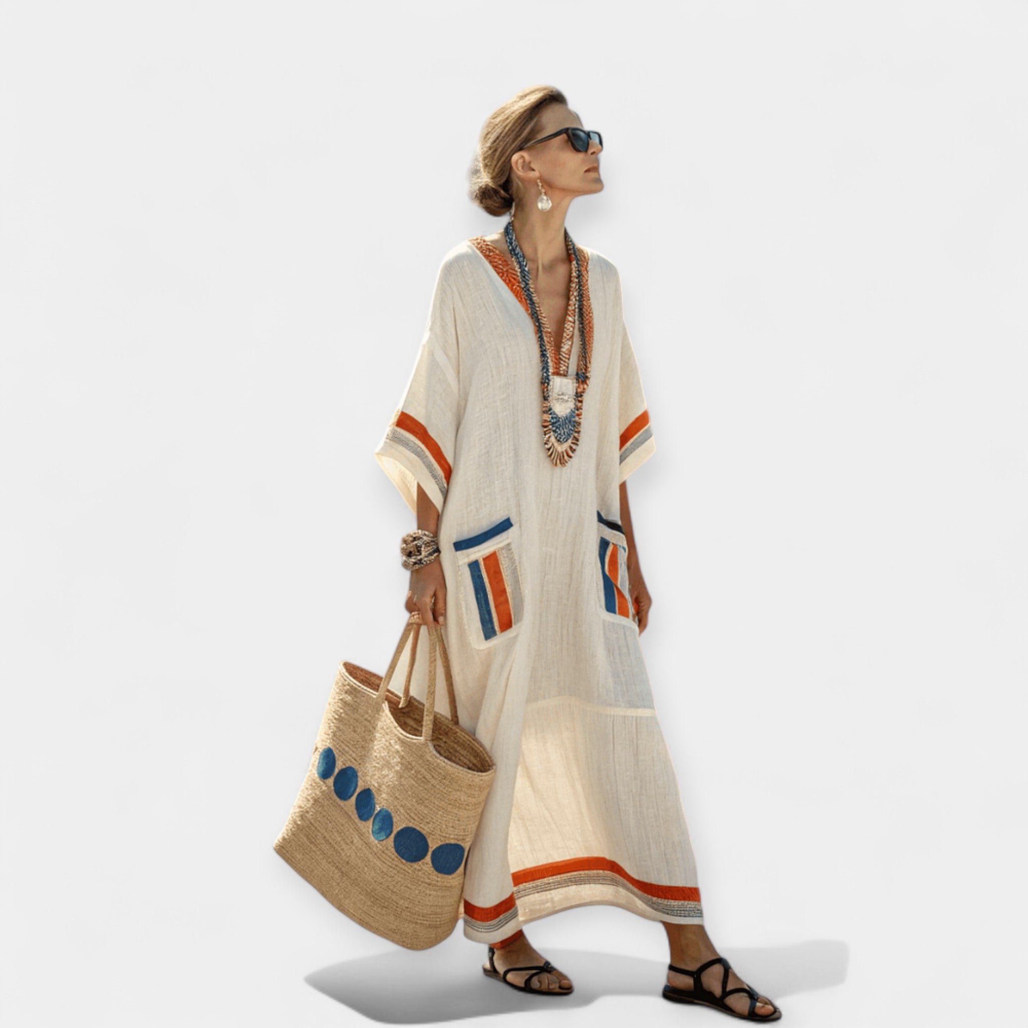 Premium Midi Dress With Breathable Fabric Silhouette