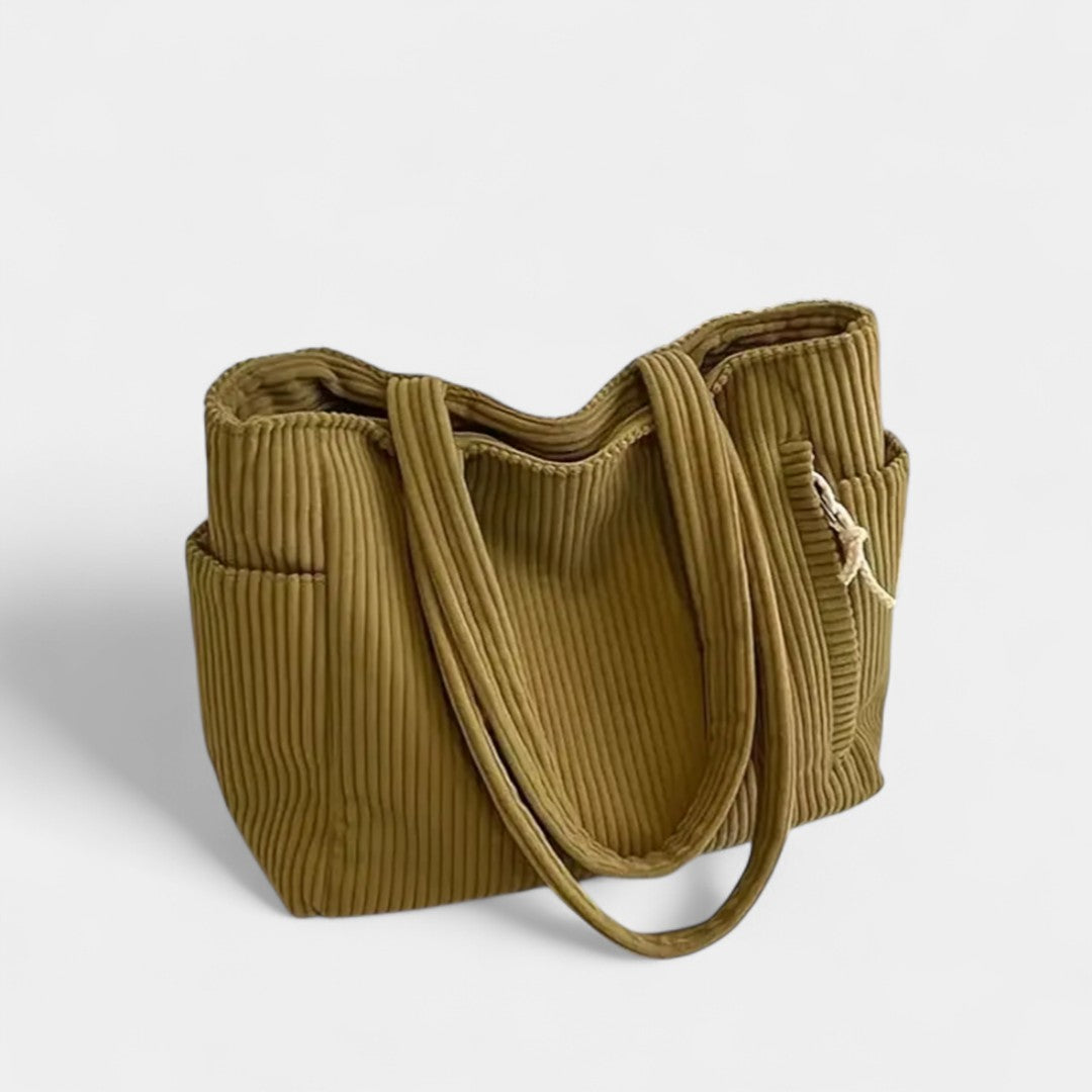 Danai Striped Shoulder Bag With Elegant Drawstring