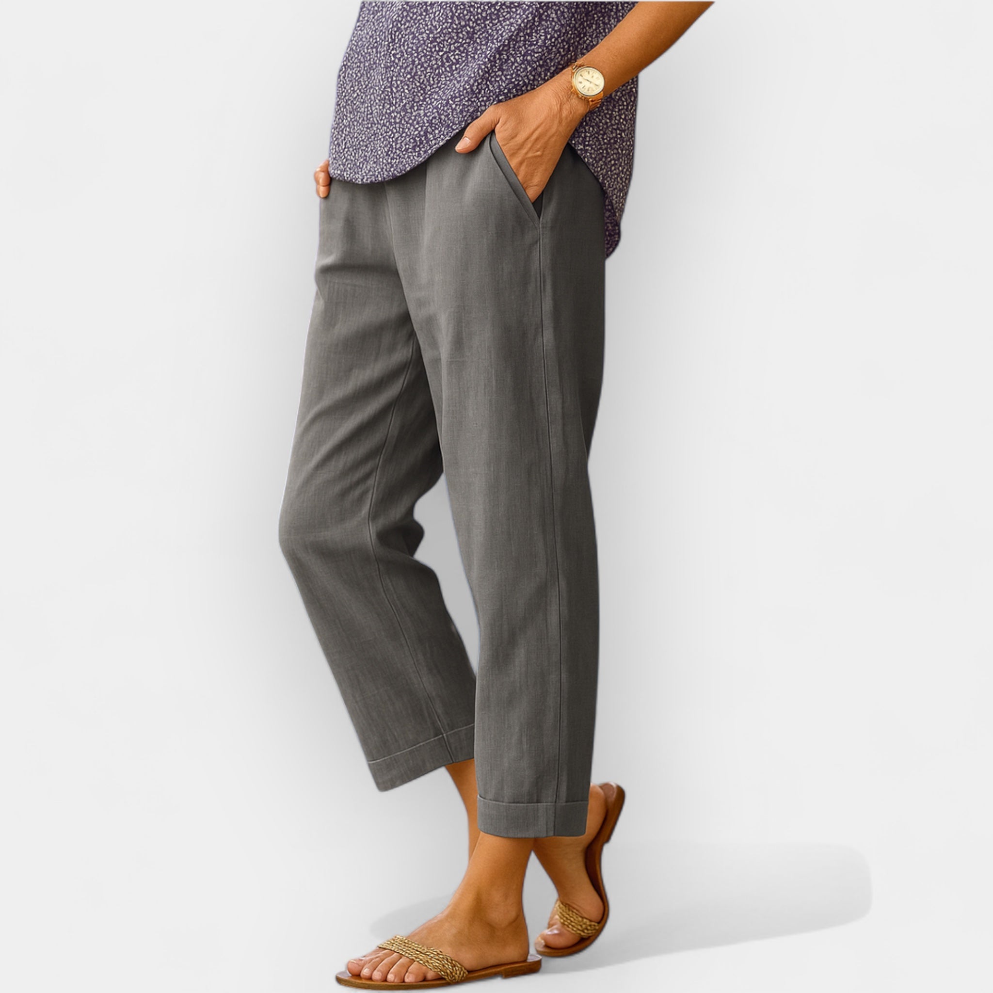 Breathable Linen Summer Trousers With Relaxed Fit For City