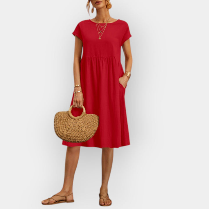 Midi Dress With Clean Lines In Lightweight Breathable Fabric